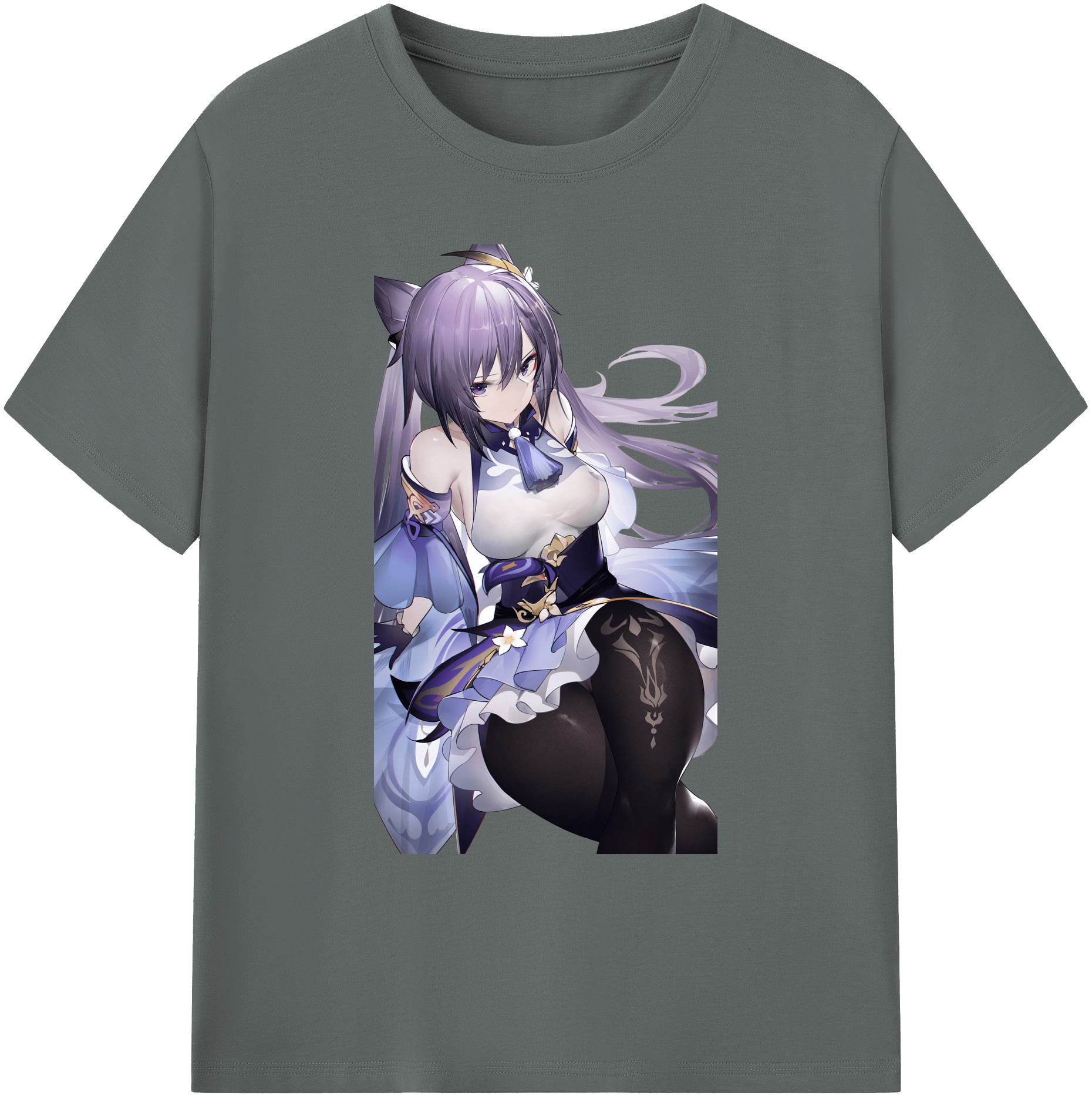 げんし神 刻晴 こくせい genshin Kokusei 綿100％ メンズ半袖Tシャツ｜肌触りやわらか＆通気性